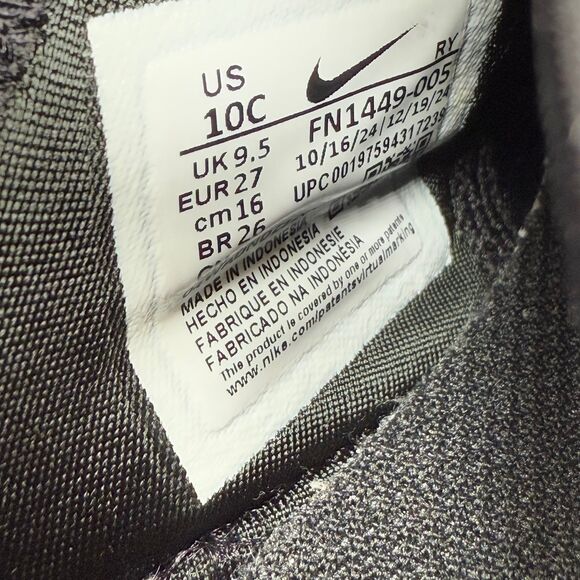 Nike Flex Runner 3 Toddler Size 10C Black/White Sneakers - Picture 10 of 10